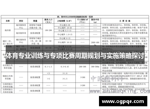 体育专业训练与专项比赛周期规划与实施策略探讨